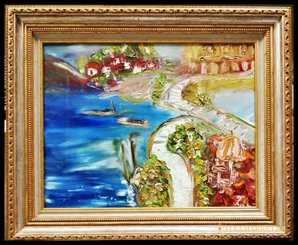 Картина върху платно с рамка масло - antique