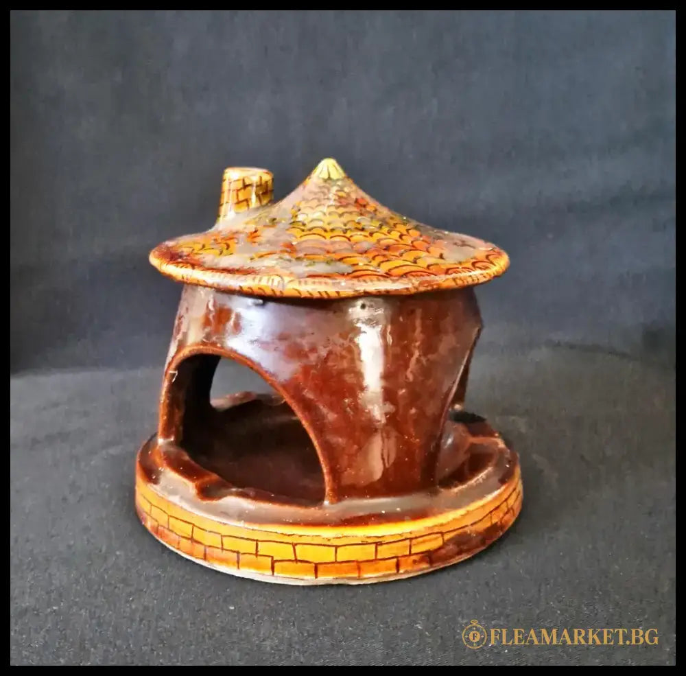 Керамичен пепелник колибка - antique