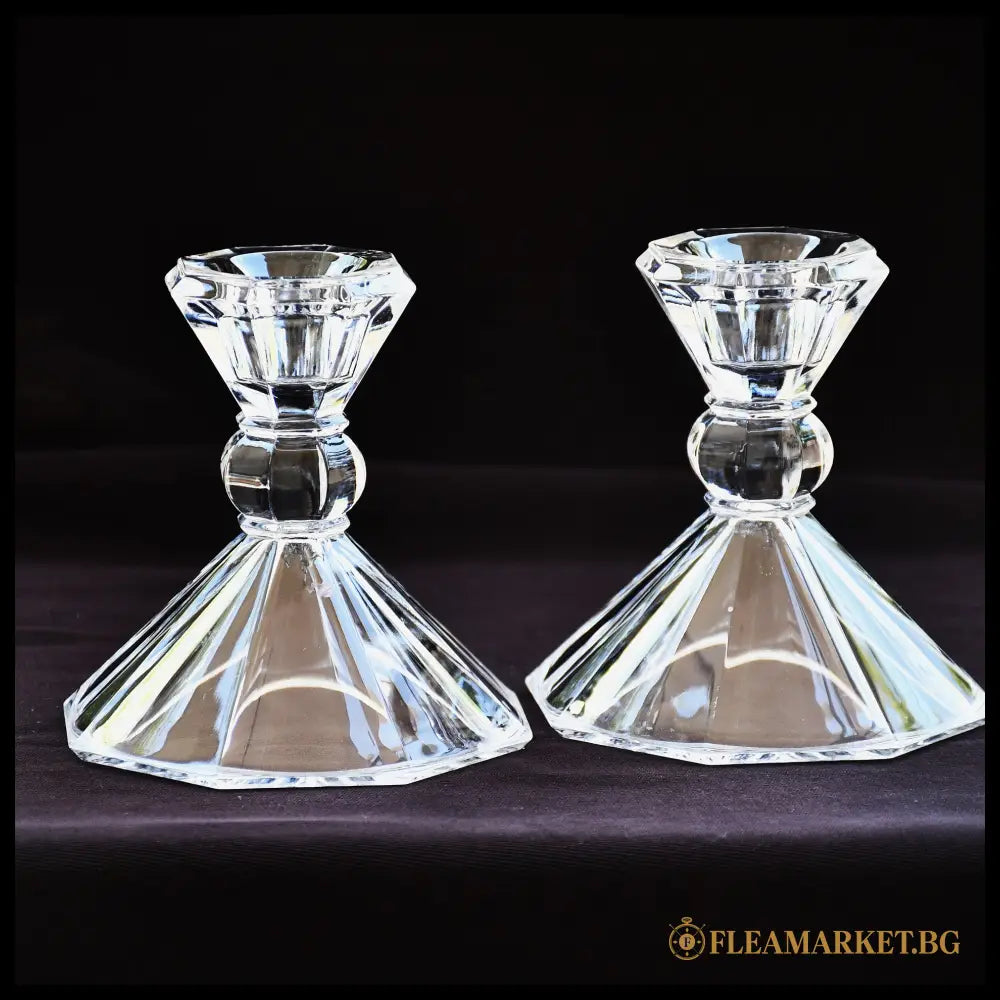 Комплект два реверсивни свещника Shannon Crystal 24% оловен кристал (090608261447) - Стъкло