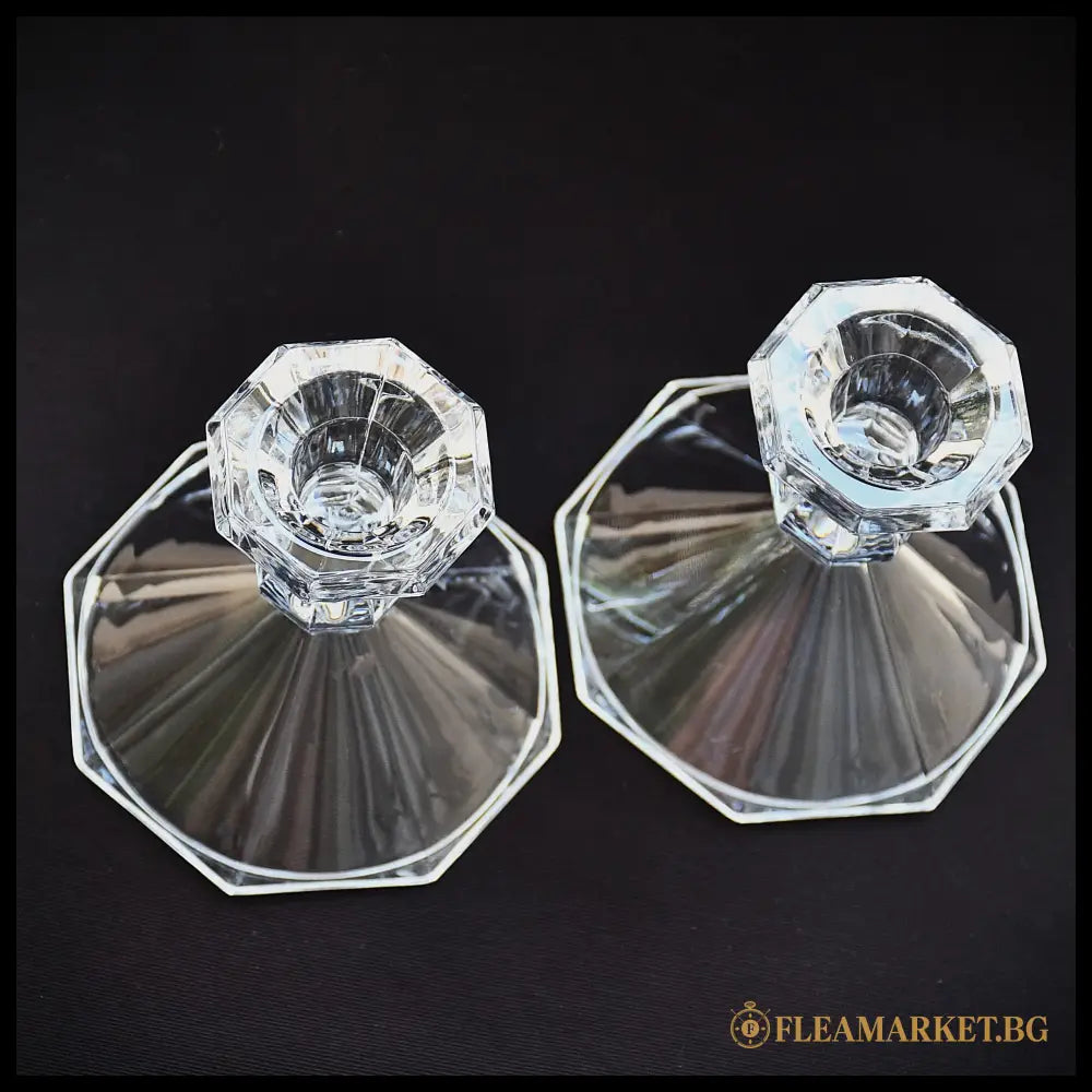 Комплект два реверсивни свещника Shannon Crystal 24% оловен кристал (090608261447) - Стъкло