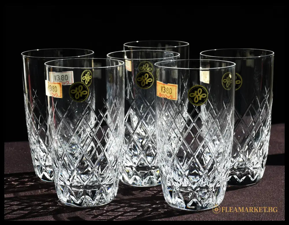 Комплект 6 кристални чаши Hoya Glass Works - изглед отзад