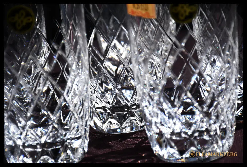 Комплект 6 кристални чаши Hoya Glass Works - изглед отпред