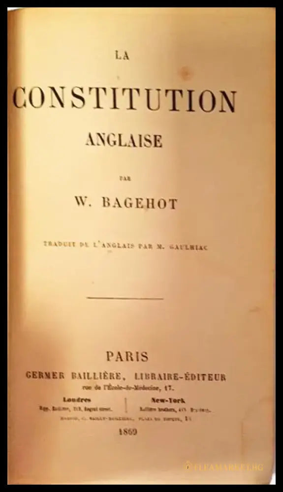 La Constitution Anglaise - W. Bagehot (1060) - Книга