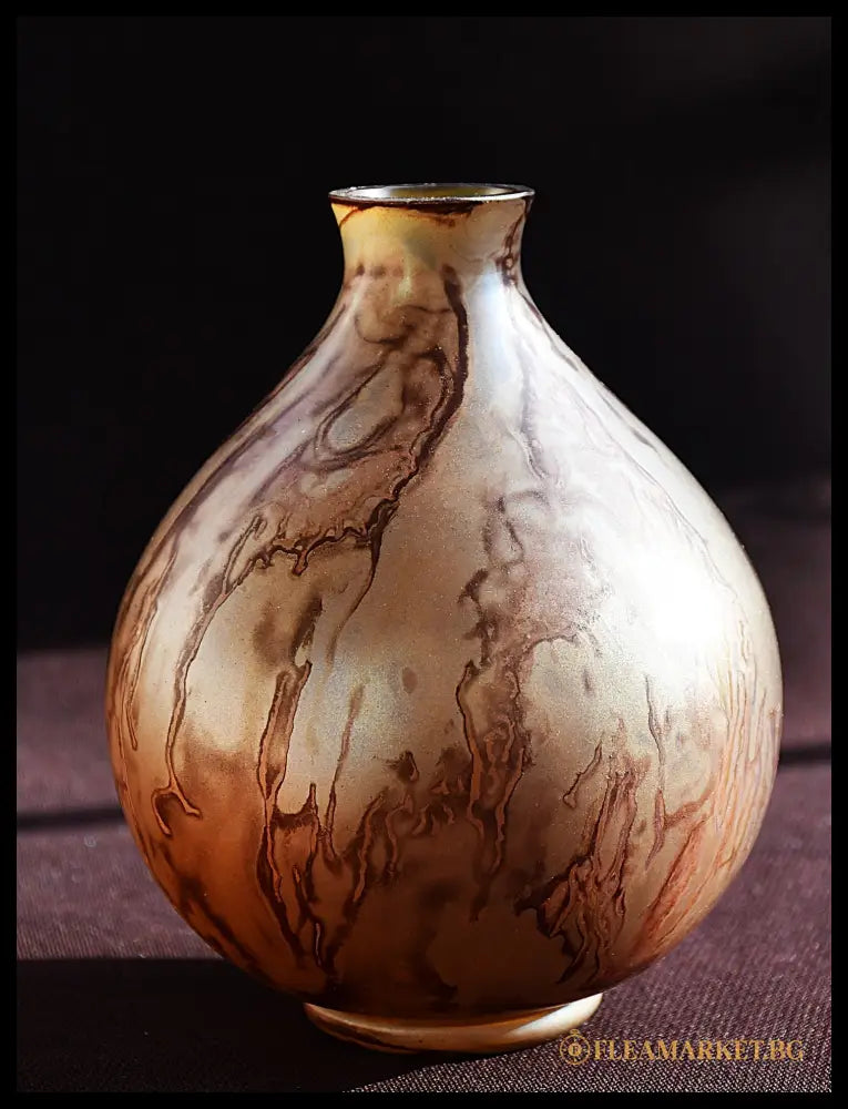 Loetz - малка ваза Art Nouveau иридесцентно стъкло Бохемия ранен 20-и век (092207261331) - Стъклена ваза