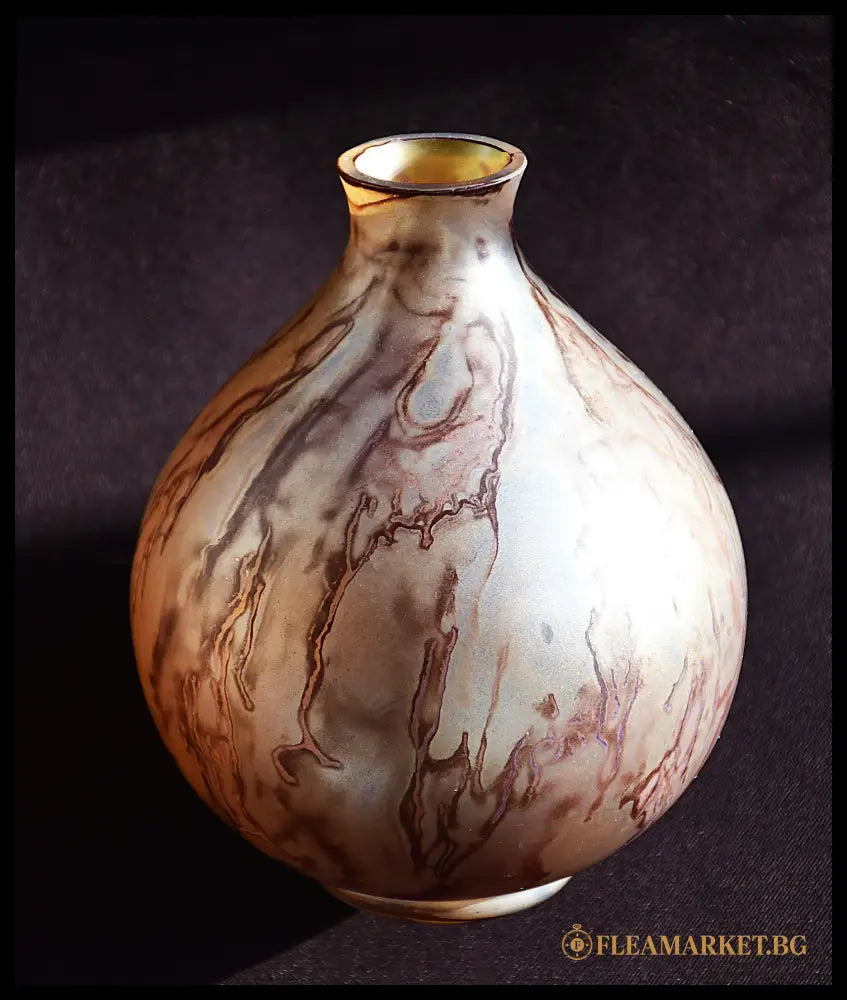Loetz - малка ваза Art Nouveau иридесцентно стъкло Бохемия ранен 20-и век (092207261331) - Стъклена ваза
