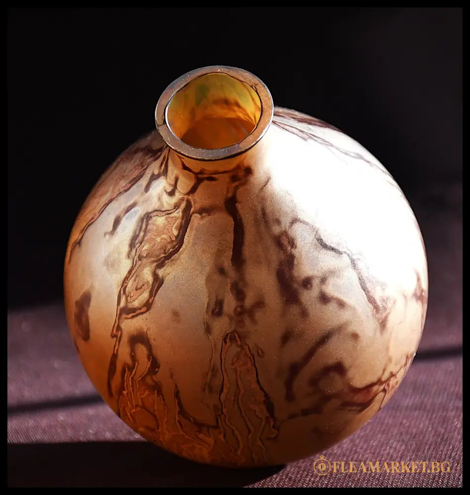 Loetz - малка ваза Art Nouveau иридесцентно стъкло Бохемия ранен 20-и век (092207261331) - Стъклена ваза