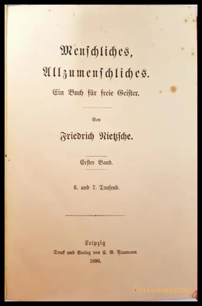 Menschliches Allzumenschliches. Ein Buch für freie Geister. Erster Band – Friedrich Nietzsche (1010) - Книга
