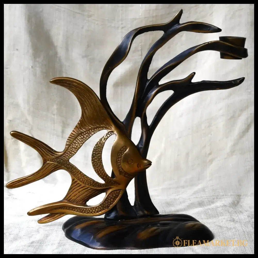 Месингов свещник/скулптура ’Морско дъно’ - СССР - antique