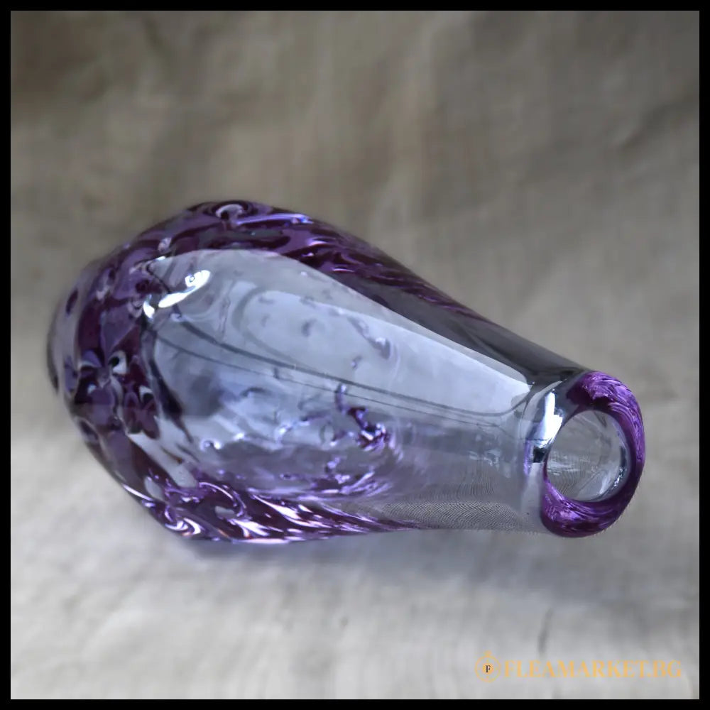 Милослав Клингер - авторска ваза неодимиево стъкло Zelezny Brod Glassworks Чехословакия 1960-те (092207265029)