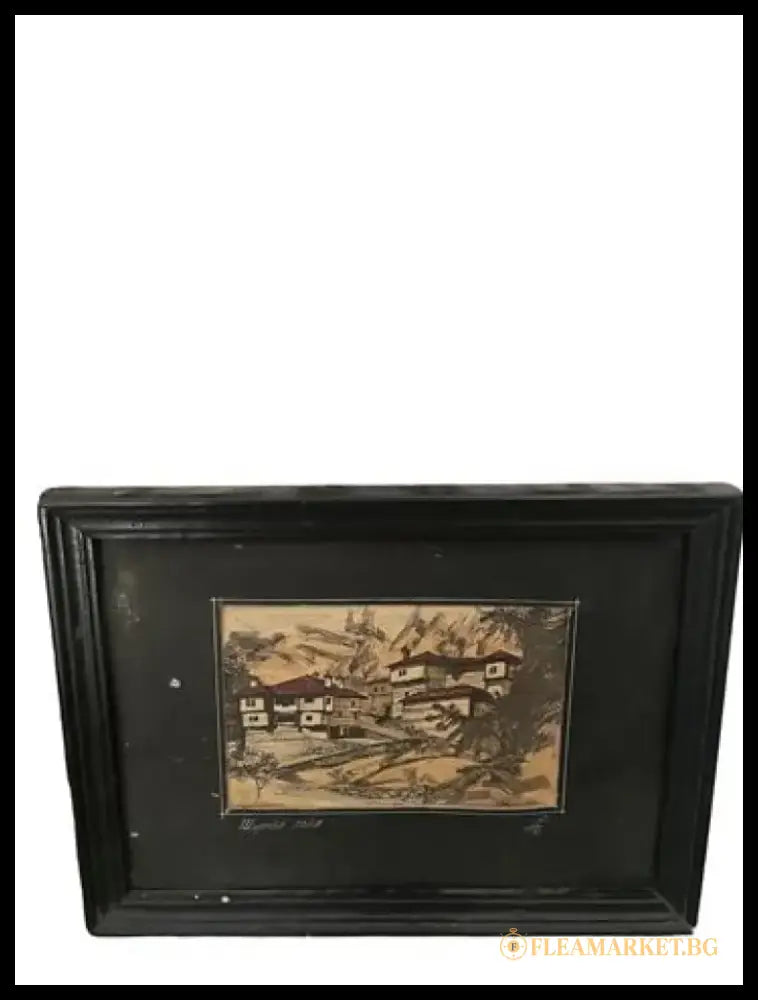 молив хартия в рамка: Широката лъка - antique