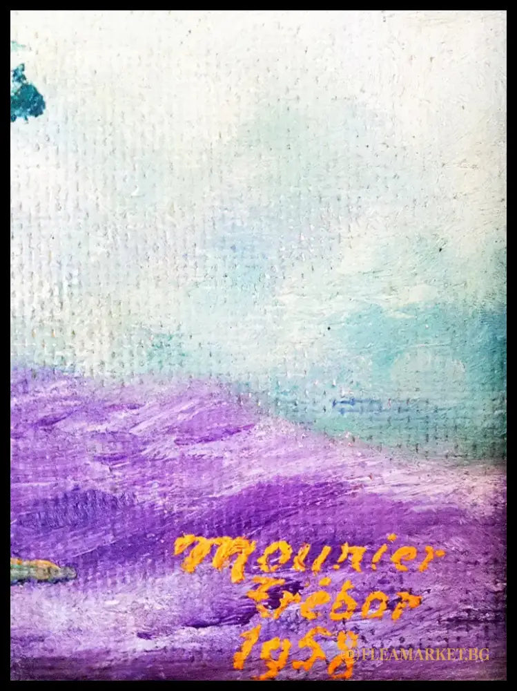 Натюрморт с цветя- масло от Mounier Zrebor- 1958 година (1149) - Картина