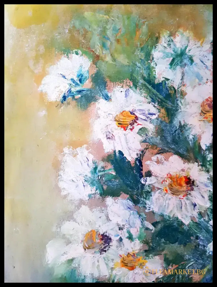 Натюрморт с цветя- масло от неизвестен автор- 1995 година (1137) - Картина