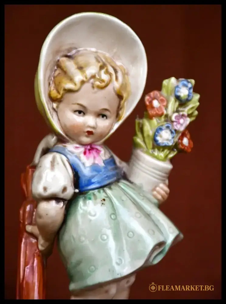 Немска фигура от 1930-те. Полихромна керамика. - antique
