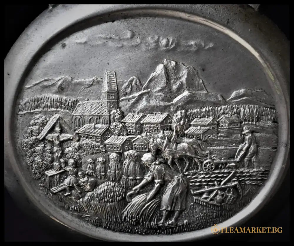 Немска метална бутилка - винтидж - antique