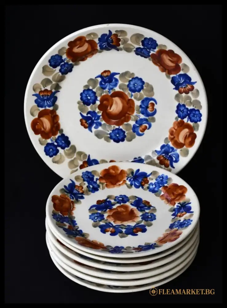 Пълен комплект ръчно рисувани чинии - antique