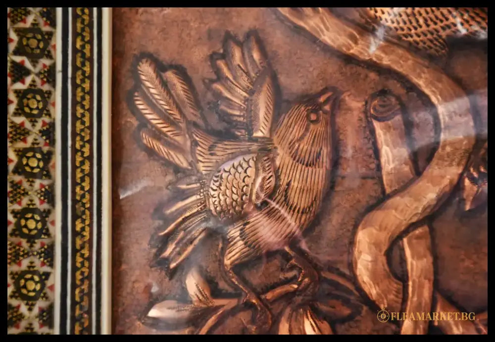 Персийски меден релеф в рамка ’хатам’ - antique