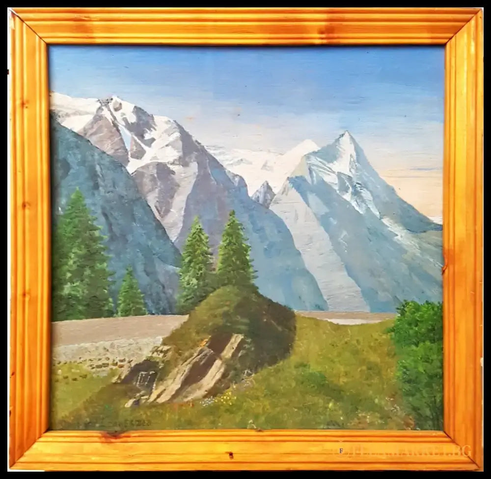 Планински пейзаж- масло от Д. Делибашев (1119) - Картина