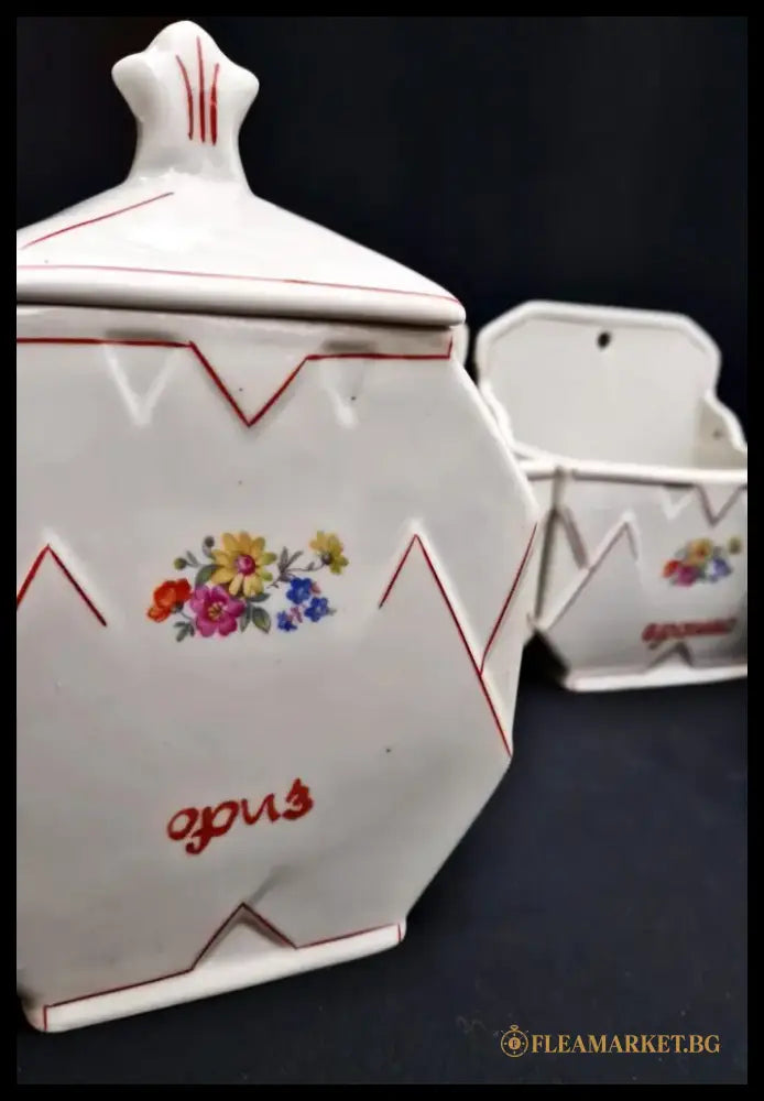 Порцеланиви буркани за подправки - на брой - antique