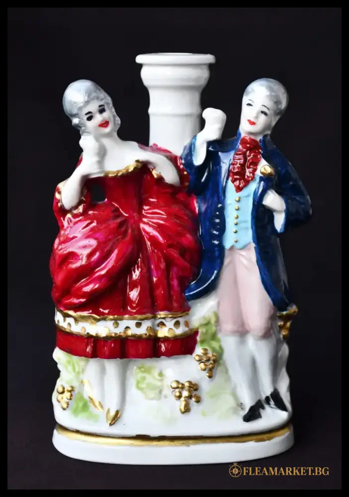 Порцеланова двойна фигура ’Галантна сцена’ - Lippelsdorf - antique