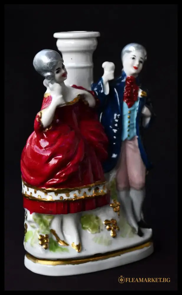 Порцеланова двойна фигура ’Галантна сцена’ - Lippelsdorf - antique