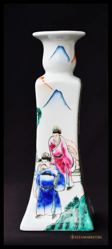 Ръчно рисуван китайски свещник - antique