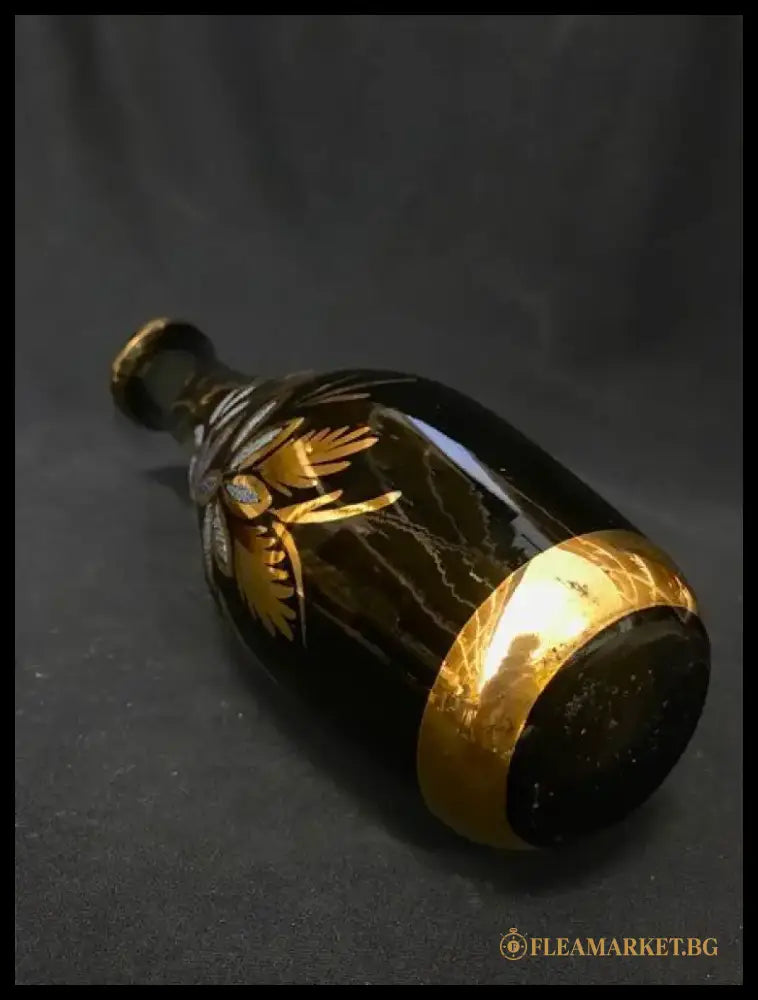 Ръчно рисувана стъклена ваза - antique