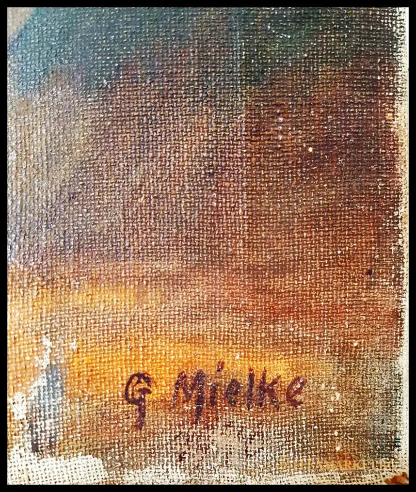 Работни коне- масло от G. Mielke- 1970 година (1174) - Картина