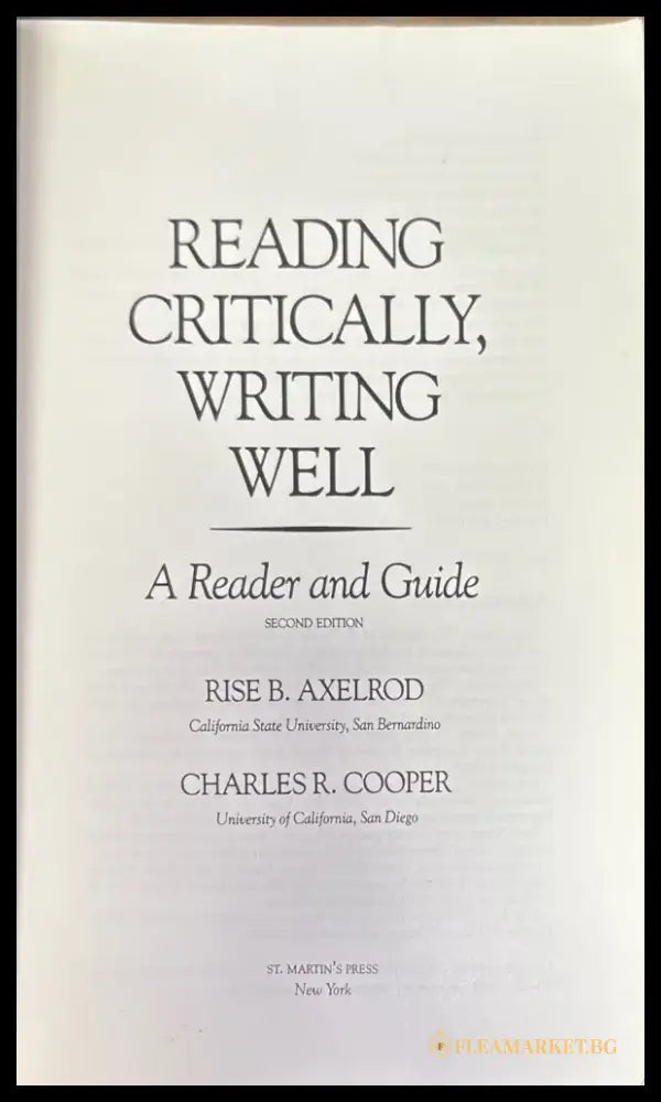 Reading critically writing well: A reader and guide - Книги