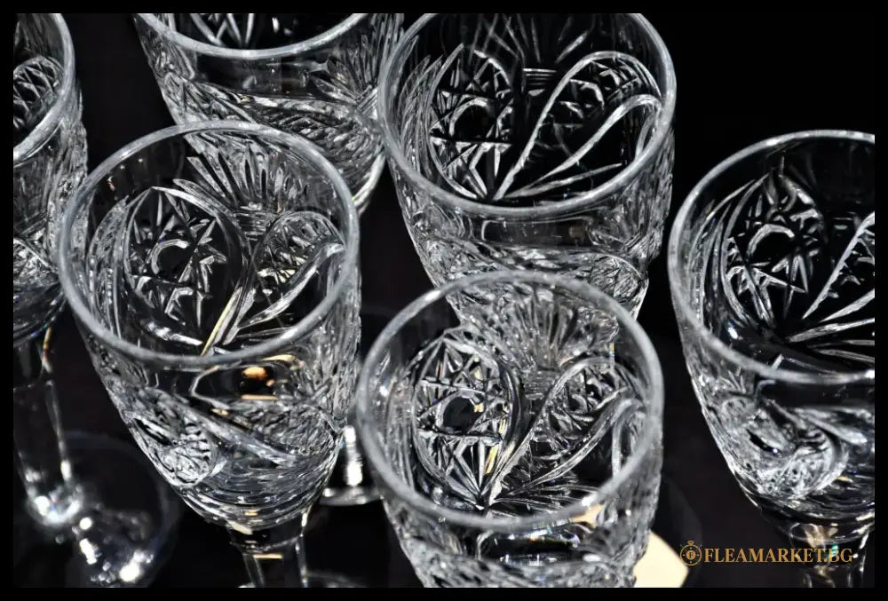 Съветски винтидж кристал - сервиз за вино - antique