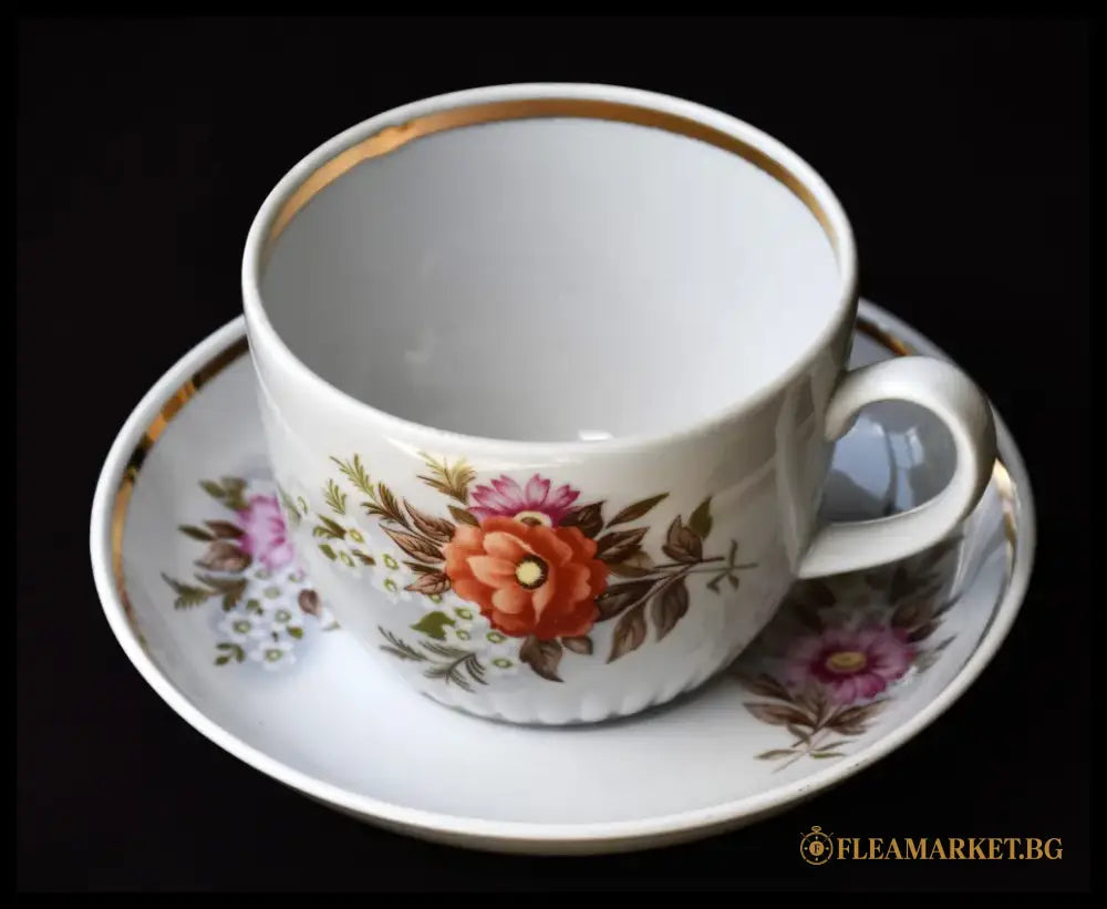 Съветски винтидж сервиз за чай - ’Dmitrovsky porcelain - Verbilki’ - antique