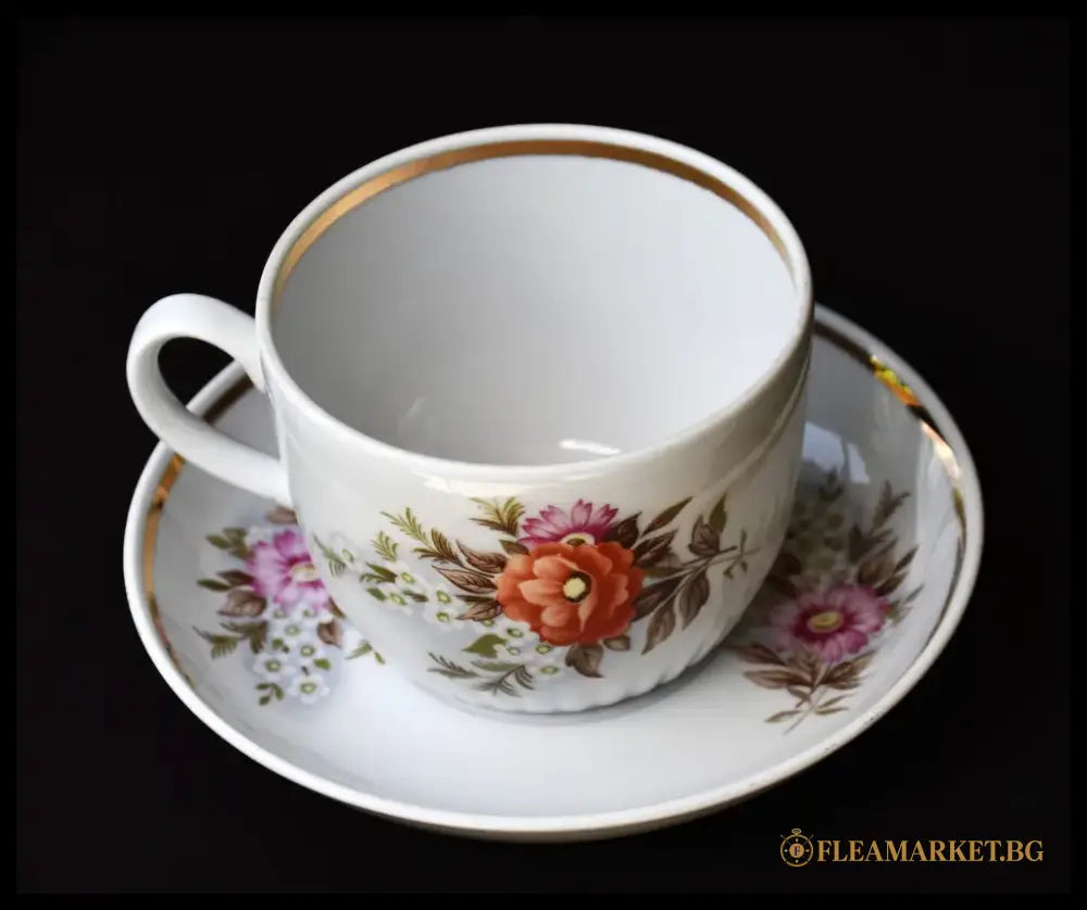 Съветски винтидж сервиз за чай - ’Dmitrovsky porcelain - Verbilki’ - antique