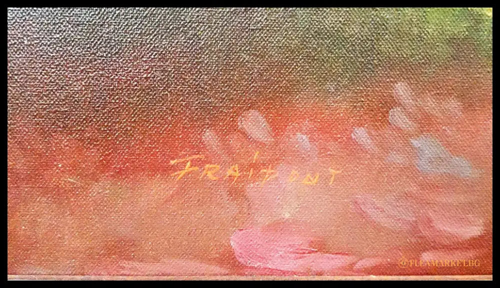 Селски пейзаж- масло от A. Fraipont (1214) - Картина