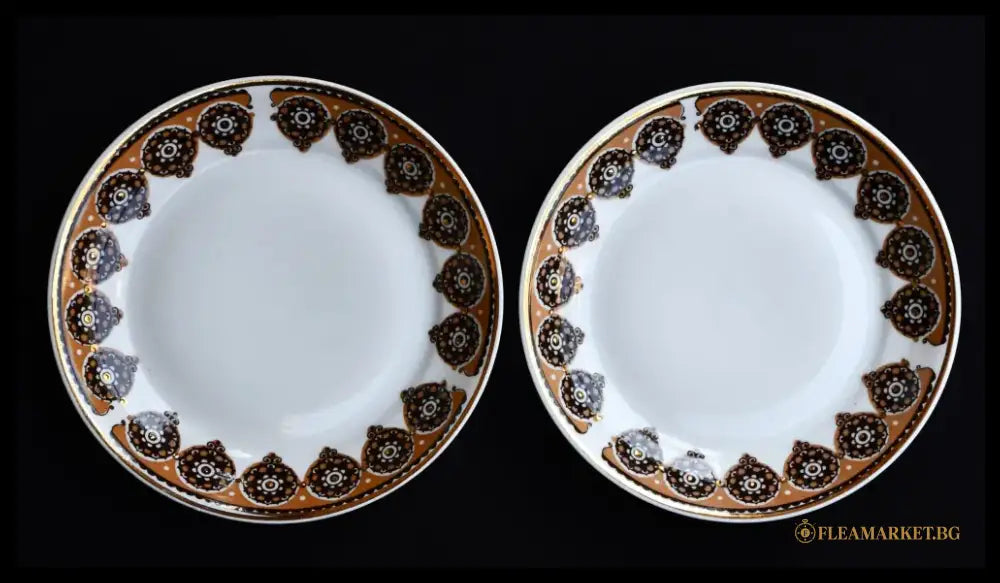 Сет от 6 бр. съветски порцеланови чинийки - antique