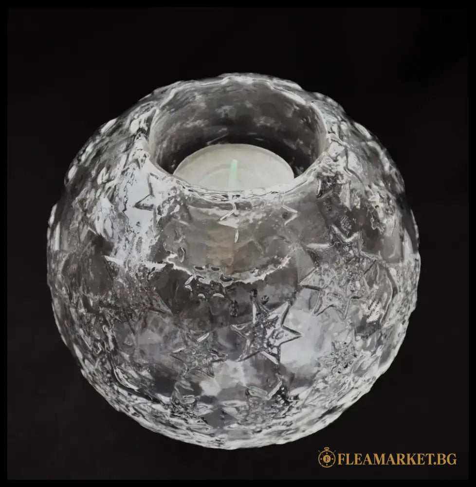 Стъклен свещник ’Звездно небе’ - antique