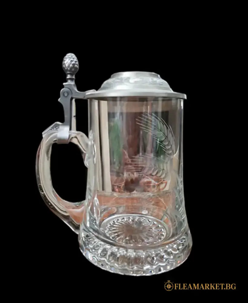 Стъклена халба с капак,вместимост 250mL (487)
