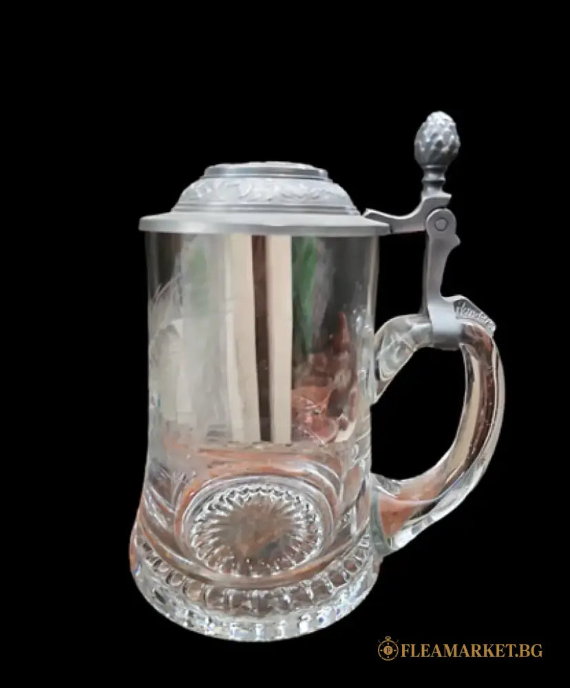 Стъклена халба с капак,вместимост 250mL (487)