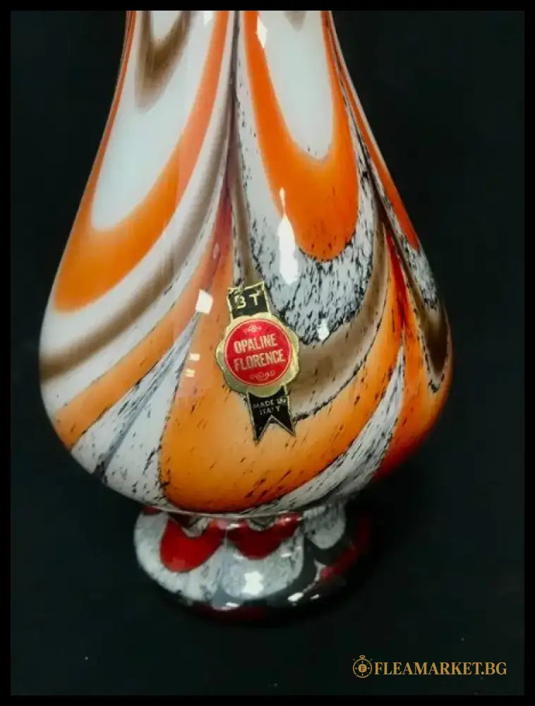 Стъклена ваза Opaline Florence Empoli Italy - antique