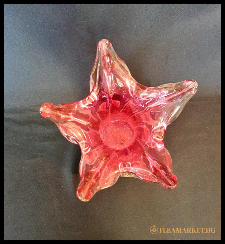 Стъклена ваза с мраморен постамент Murano - antique
