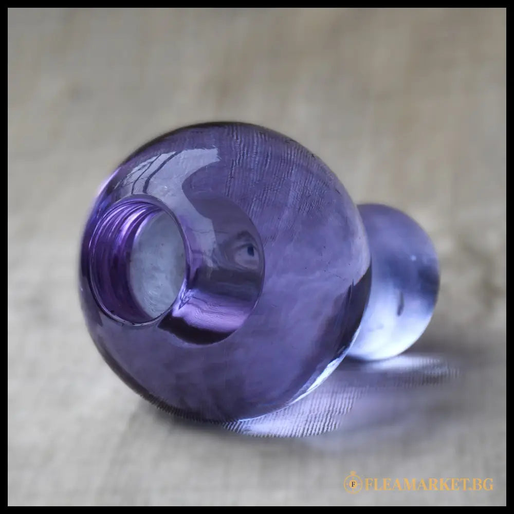 Свещник неодимиево стъкло Милослав Клингер Zelezny Brod Glasswork Чехословакия 1960-те (092207261411) - Стъклен свещник