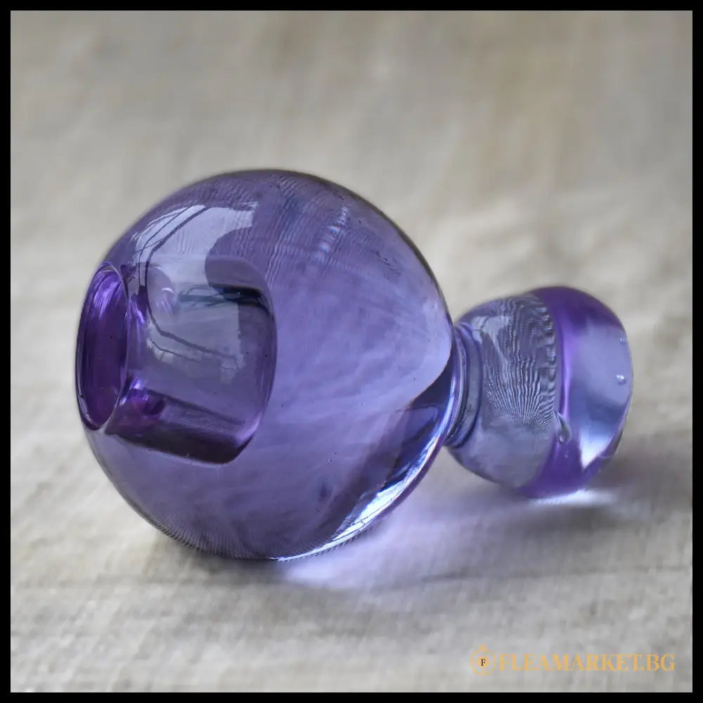 Свещник неодимиево стъкло Милослав Клингер Zelezny Brod Glasswork Чехословакия 1960-те (092207261411) - Стъклен свещник