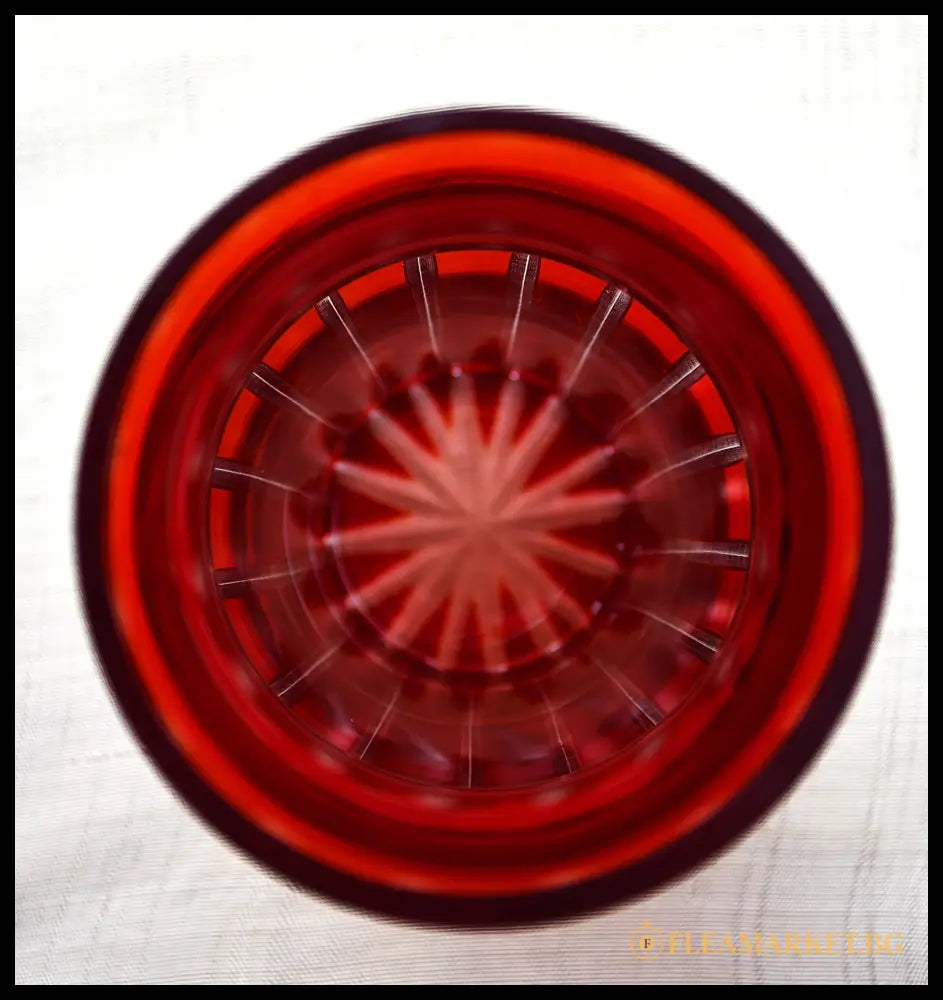Ваза Бохемия двуслоен кристал Ruby-to-Clear Чехословакия 1960-те (092107261750) - Антикварен предмет