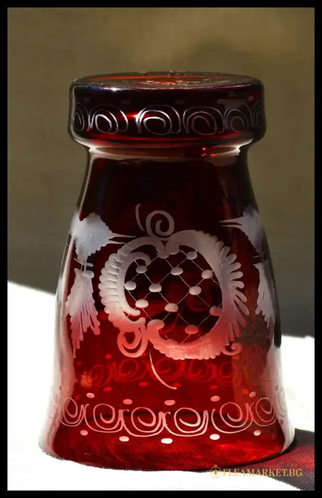 Vintage чаша Egermann - Двуслоен кристал - antique