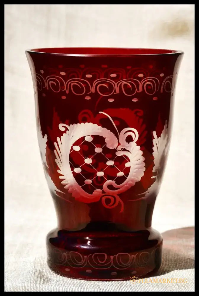 Vintage чаша Egermann - Двуслоен кристал - antique