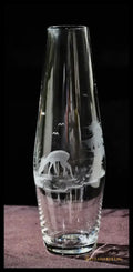 Vintage ваза ’Egermann’ - Bohemia. Ръчно гравирана. - antique