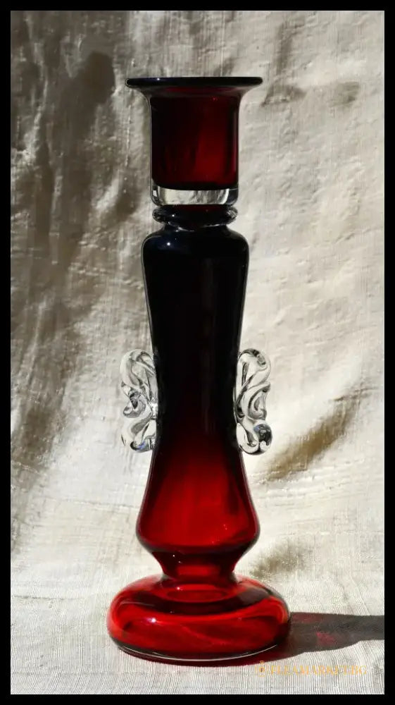 Винтидж полски art-glass свещник - antique
