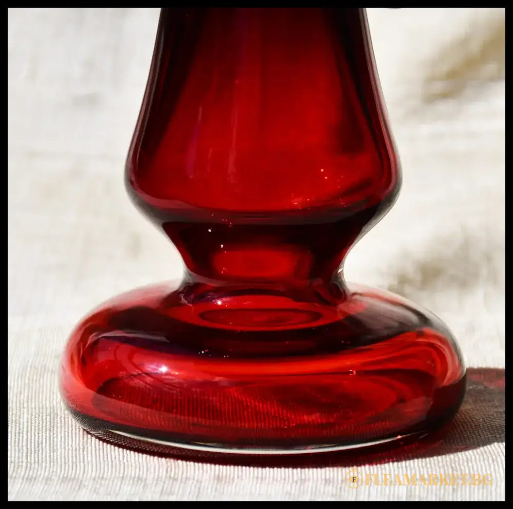 Винтидж полски art-glass свещник - antique