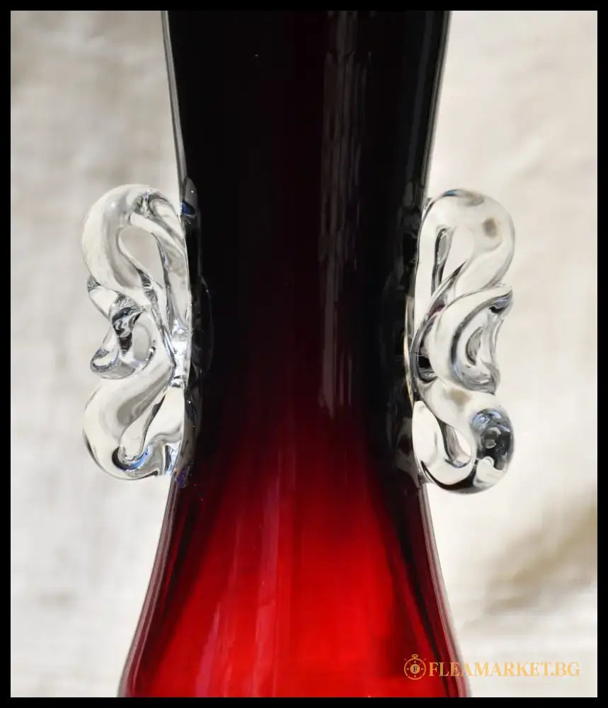 Винтидж полски art-glass свещник - antique