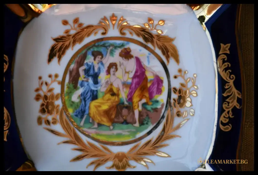 Винтидж порцеланов пепелник на ’Thun’ във виенски стил - antique