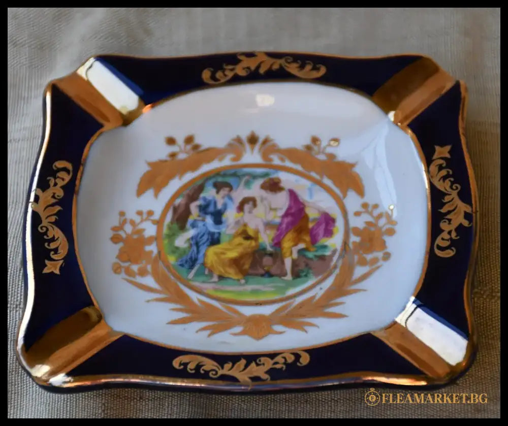 Винтидж порцеланов пепелник на ’Thun’ във виенски стил - antique
