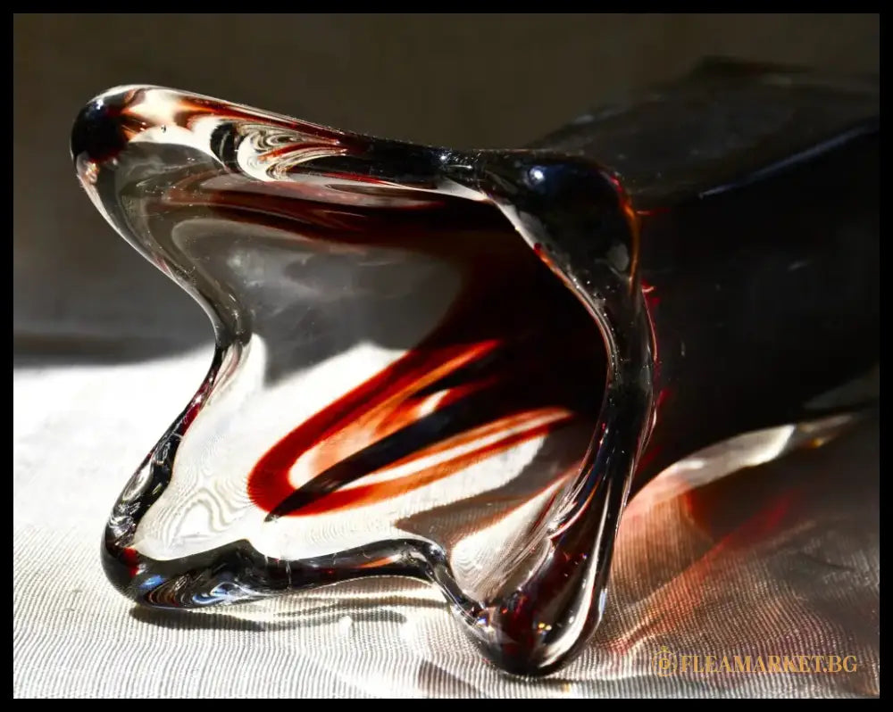 Винтидж ваза ръчно стъкло - Lux Glass Austria - antique